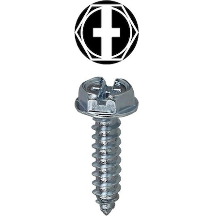 Dottie Sheet Metal Screw Kit, Zinc Plated Finish, Carbon Steel, Hex Washer Head Hex/Phillips/Slotted Drive 8HX